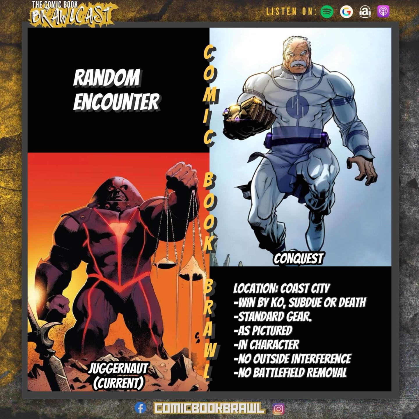 Conquest VS Juggernaut (current no gem... - Comic Book Brawl