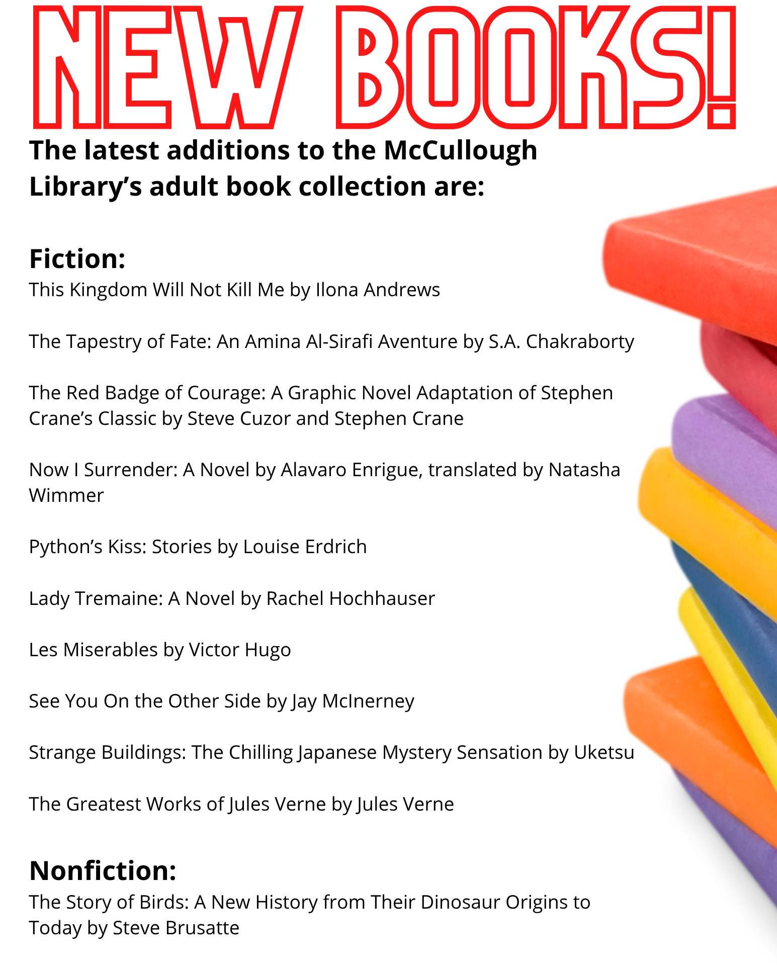 New book additions at McCullough Library