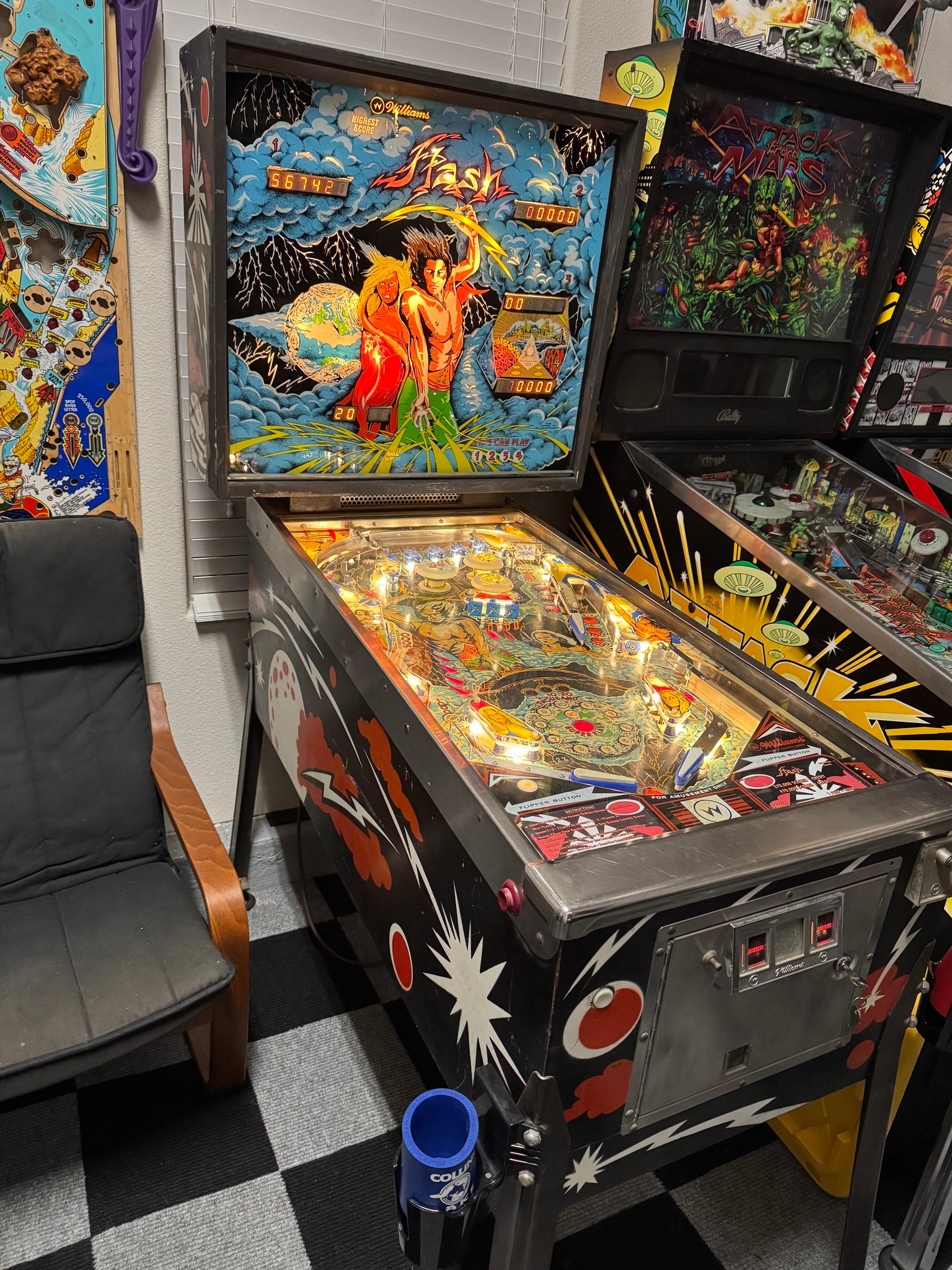 Williams Flash Pinball Machine with Rottendog Board and NMP Drop ...