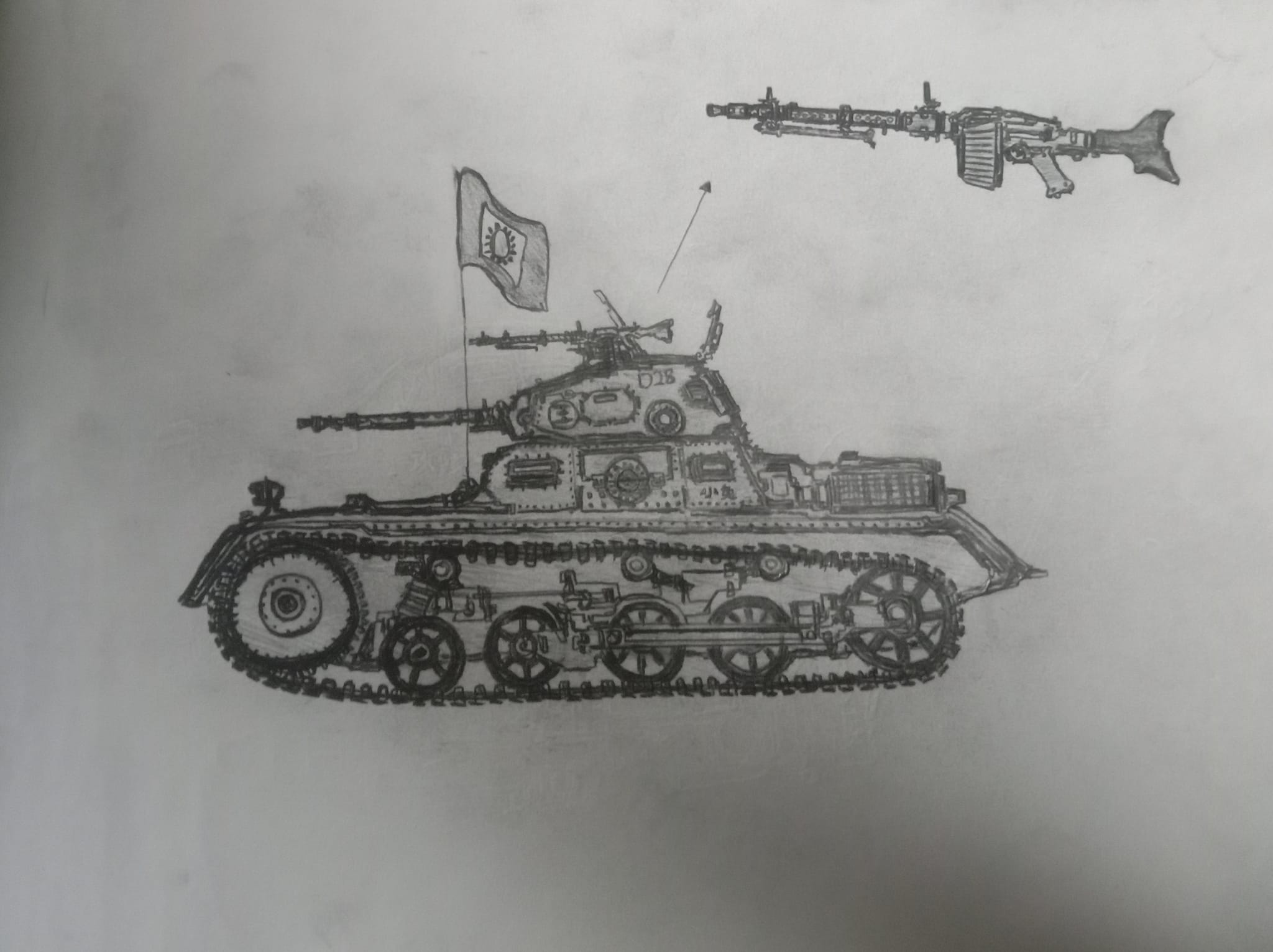 GZB WAP-1 LOCOMOTIVE PENCIL DRAWING.