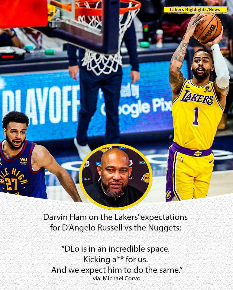 Lakers - Darvin Ham on the Lakers’ expectations for D’Angelo Russell vs ...
