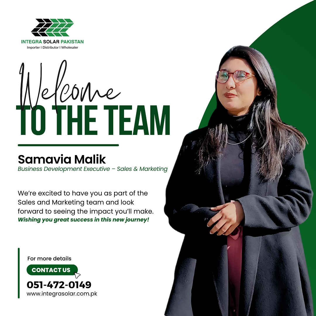 Integra - Join us in welcoming Samavia Malik to the Integra Solar ...