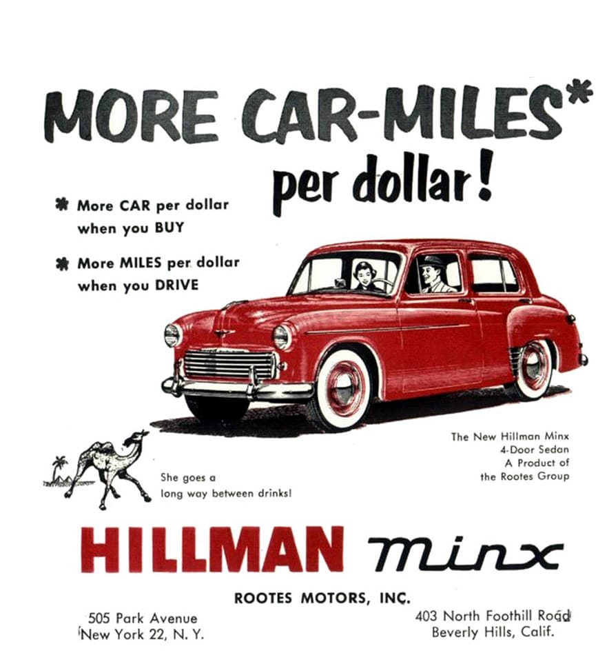 1952 Hillman Minx. More Car-Miles per dollar!