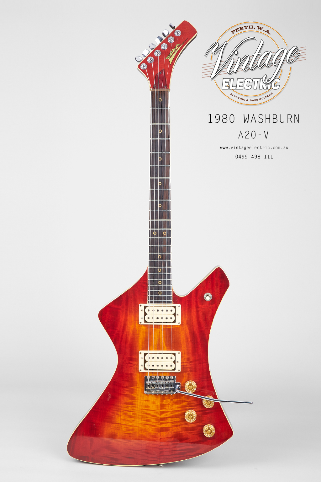 【Washburn】Dimarzio-ワッシュバーン変形V EXC Washburn A20-V produced in the Matsumoku Factory, Japan in