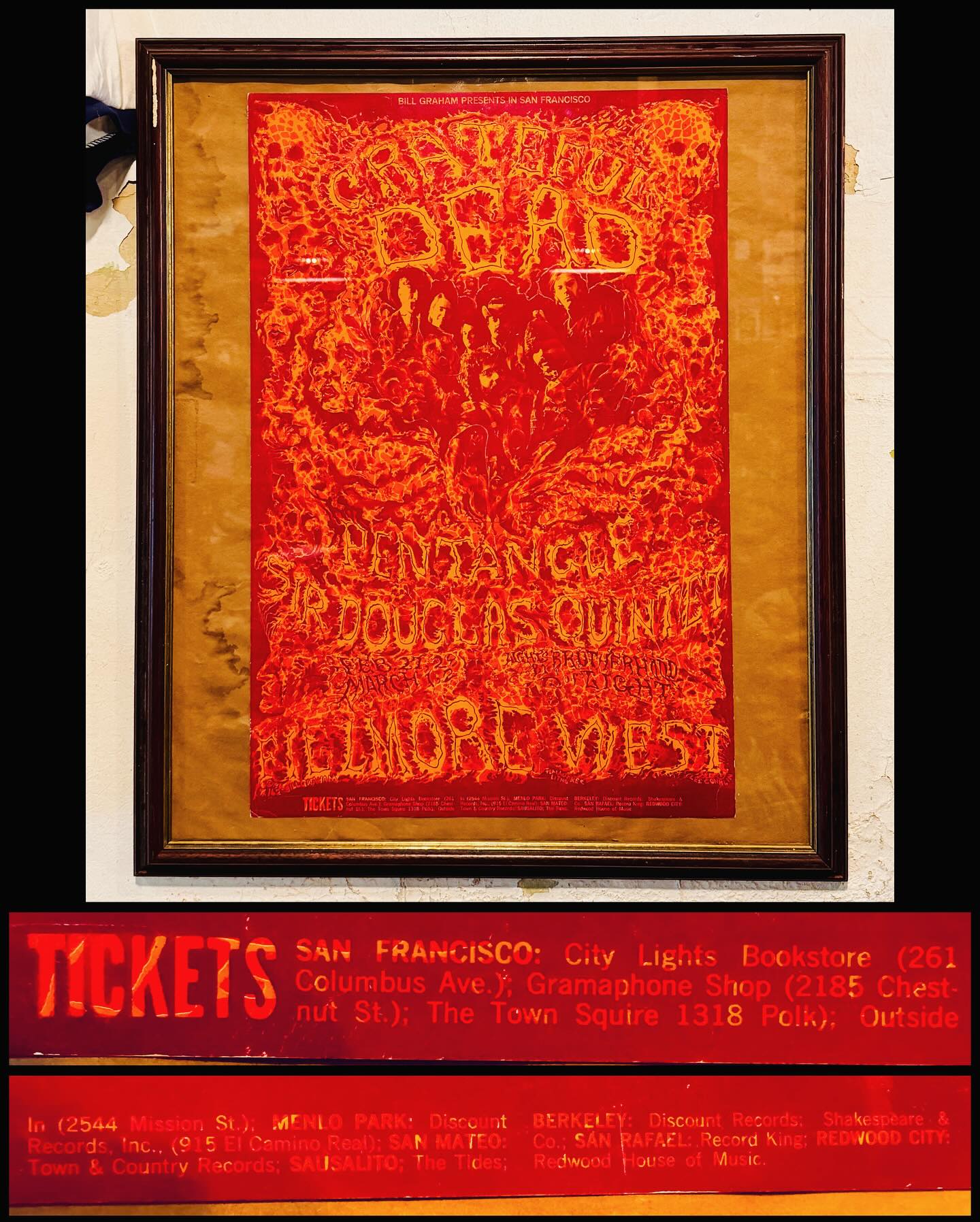 Framed Grateful Dead 1995 Fall Tour Poster