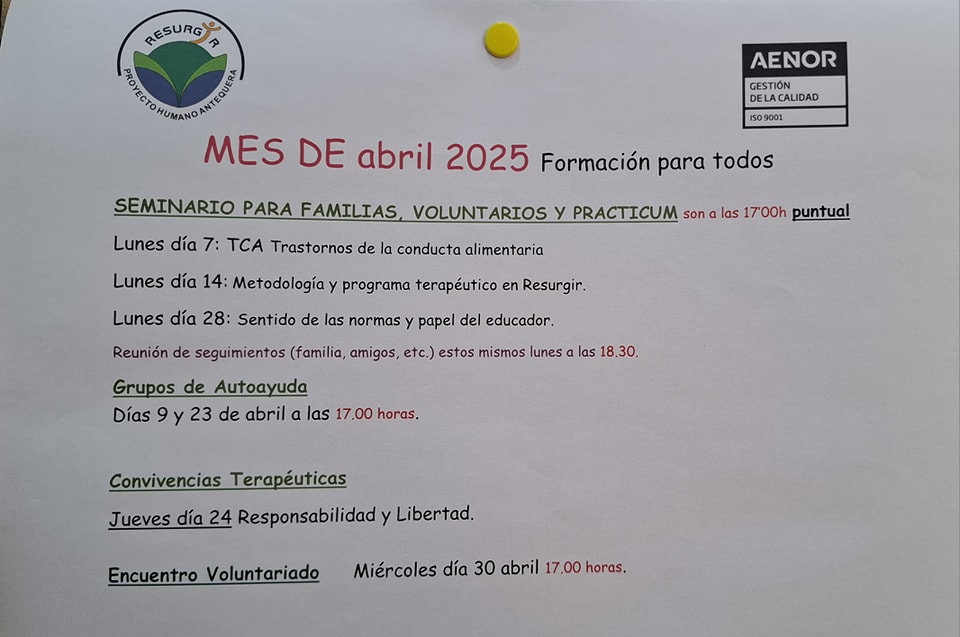 Proyecto - Buenos días, a continuación os dejamos la programación del ...