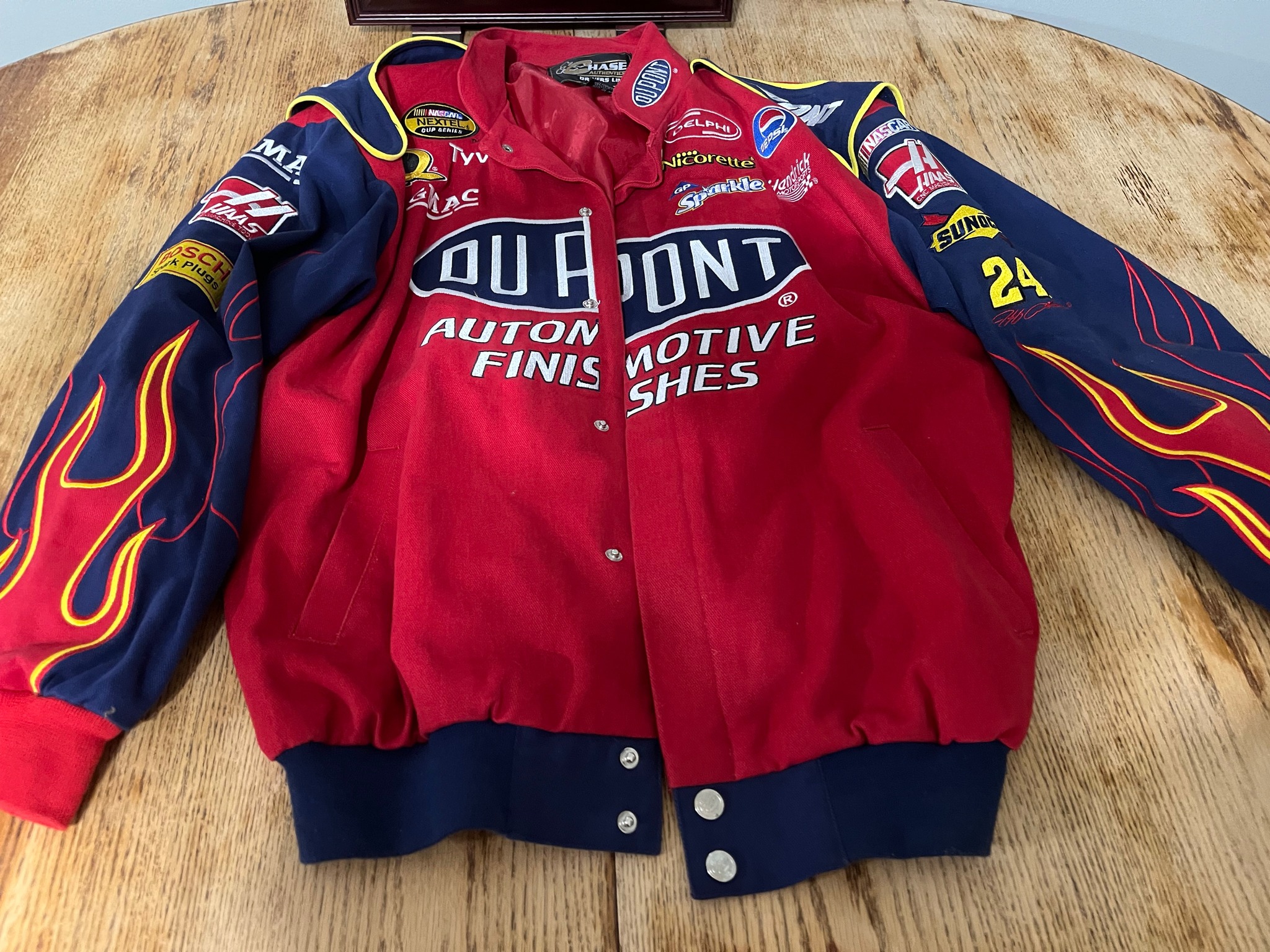 Jeff Gordon #24, vintage leather jacket, size XL, by Jeff Hamilton 