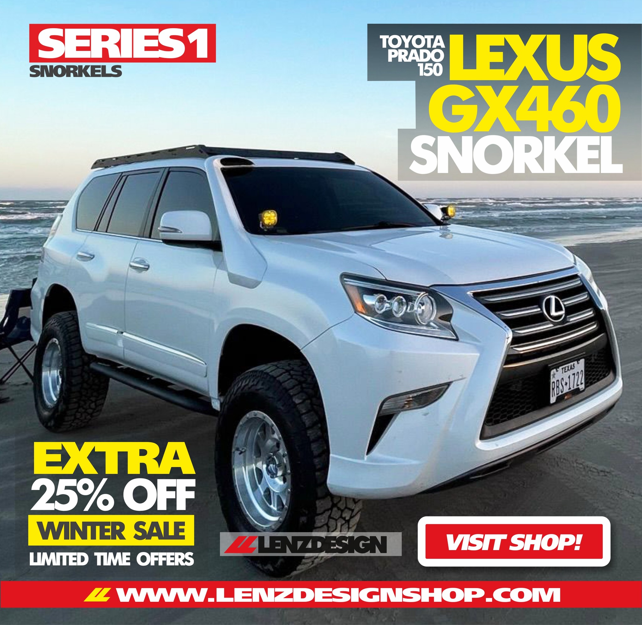 SNORKELS LENZDESIGN - LEXUS GX 470-460 / TOYOTA PRADO 120-150 THE
