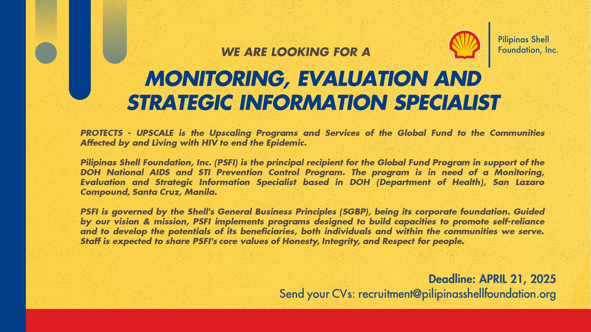 #JobOpportunity —... - Pilipinas Shell Foundation, Inc. | Facebook