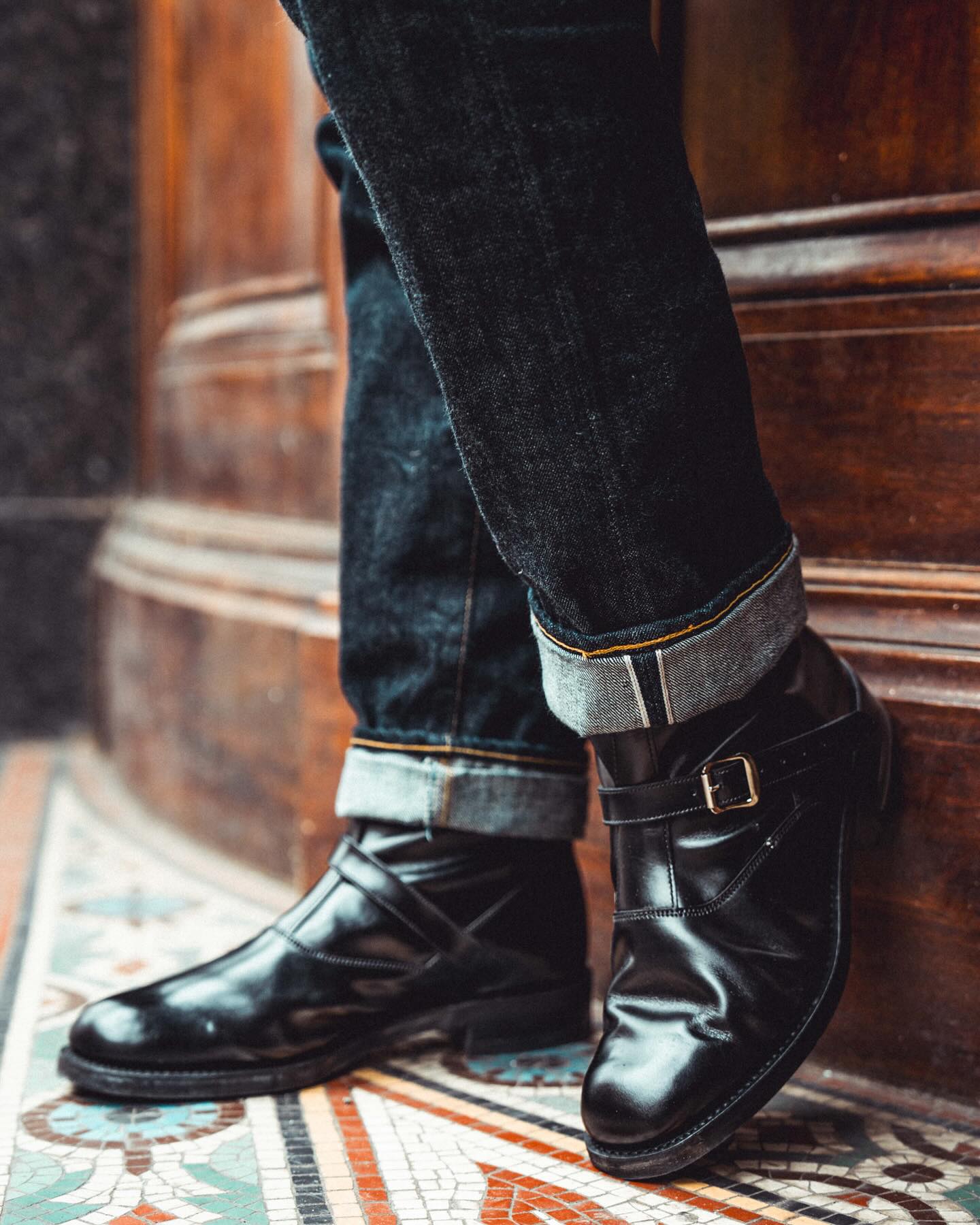 Lewis Leathers boots featured in Comme des Garcons