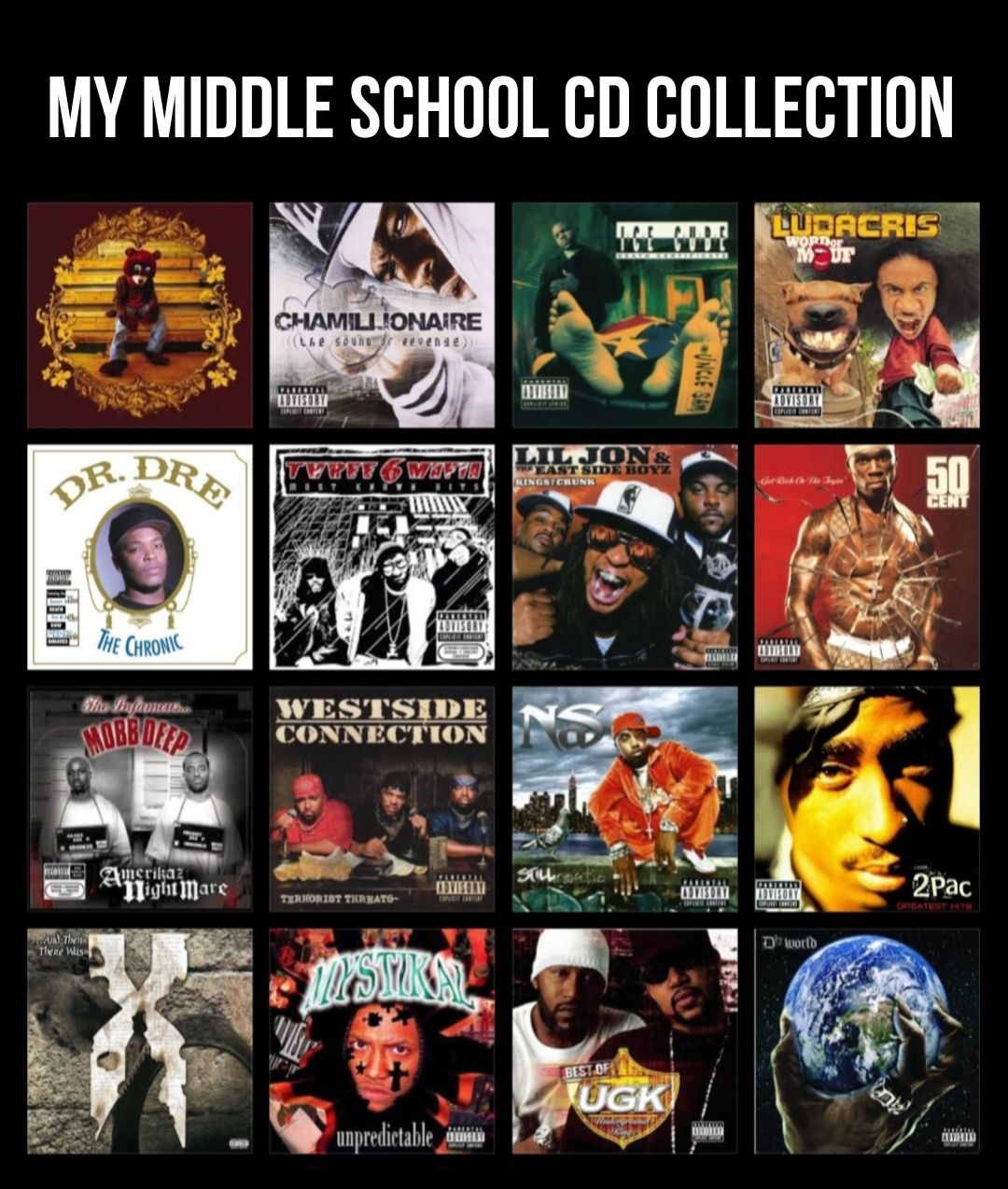Hip hop collection from teenage years to early 20s