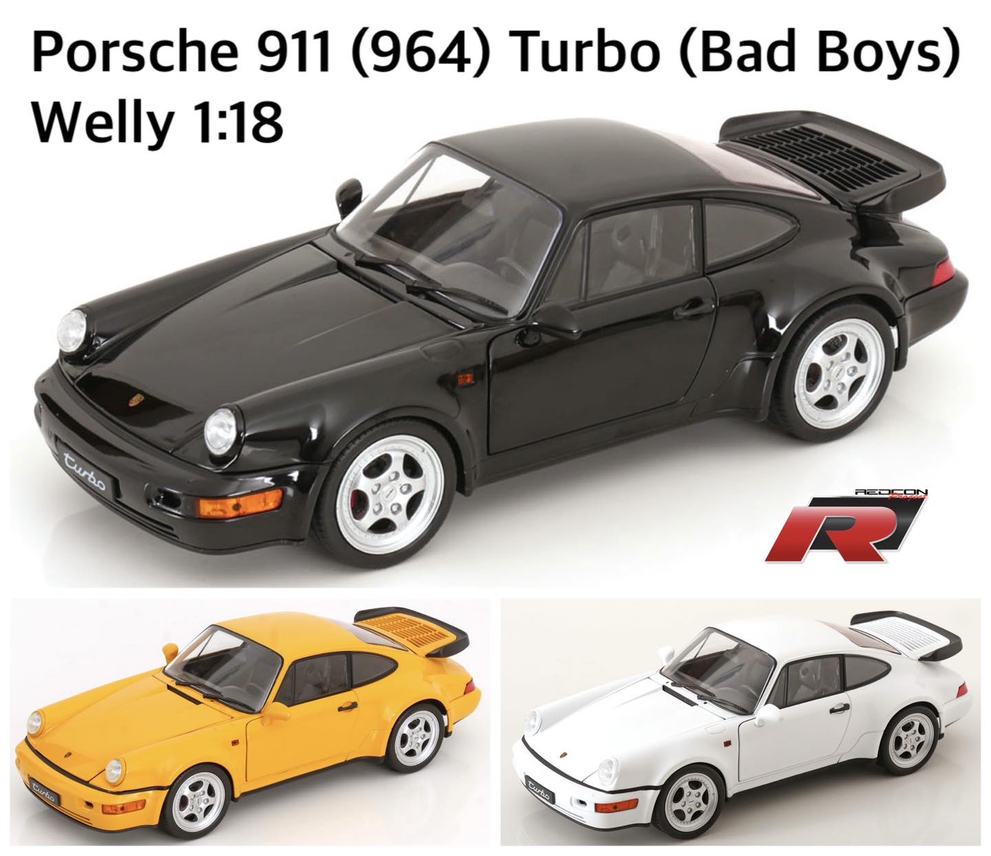 Porsche 911 (964) Turbo (Bad Boys) Welly 1:18 ❤️3550❤️