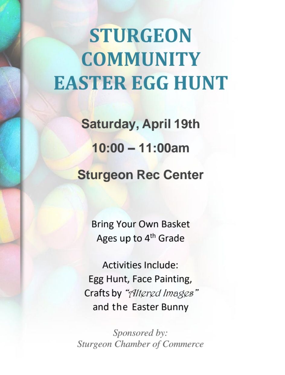 Sturgeon - The Easter Egg hunt will be held inside the Rec Center if it ...