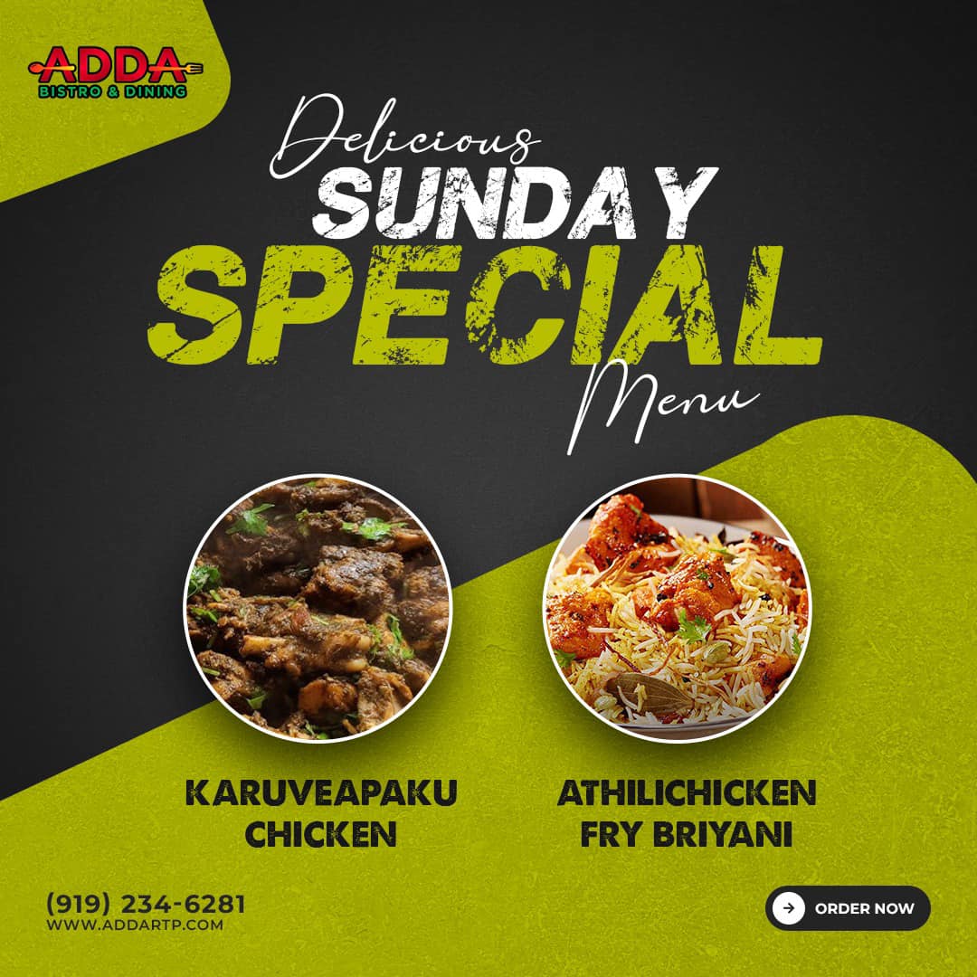 ADDA - Special Sunday Menu! Unwind and indulge with our mouthwatering ...