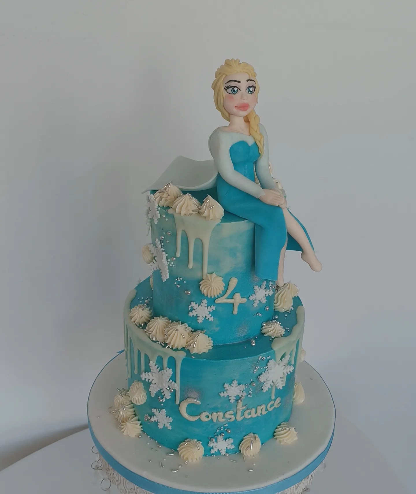 Autocollant Mural Reine Des Neiges Elsa Avec Prénom Personnalisé - Neuf, Flocons