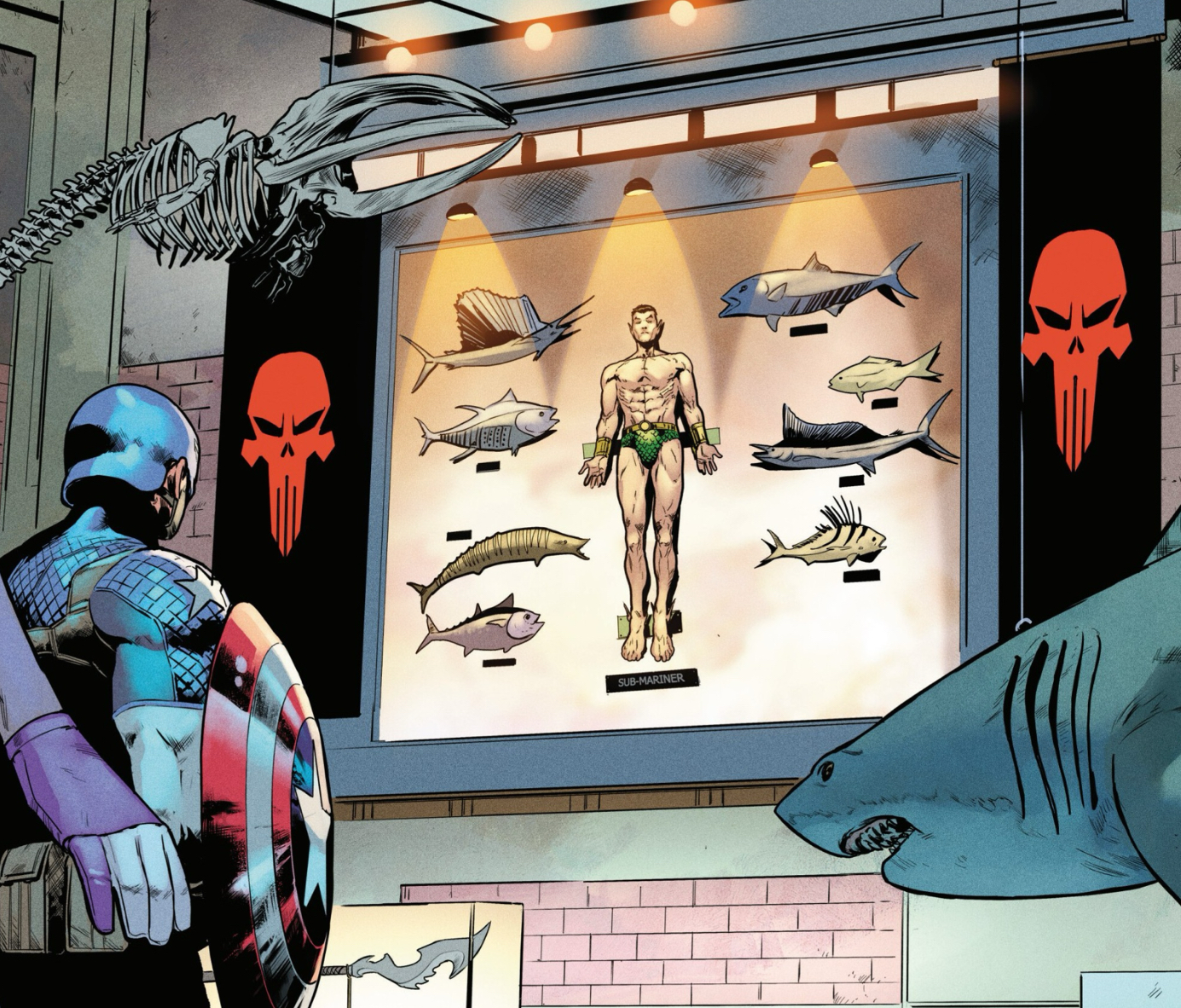 Comic - From The Ultimates #10 (2025) Namor displayed on a wall like a ...