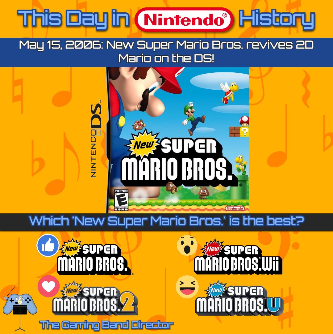 New Super Mario Bros DS released on the Nintendo DS 20 years ago