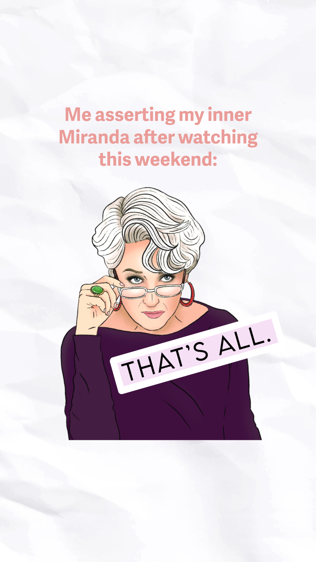 iconic line from Miranda #devilwears #priestley designed and sold