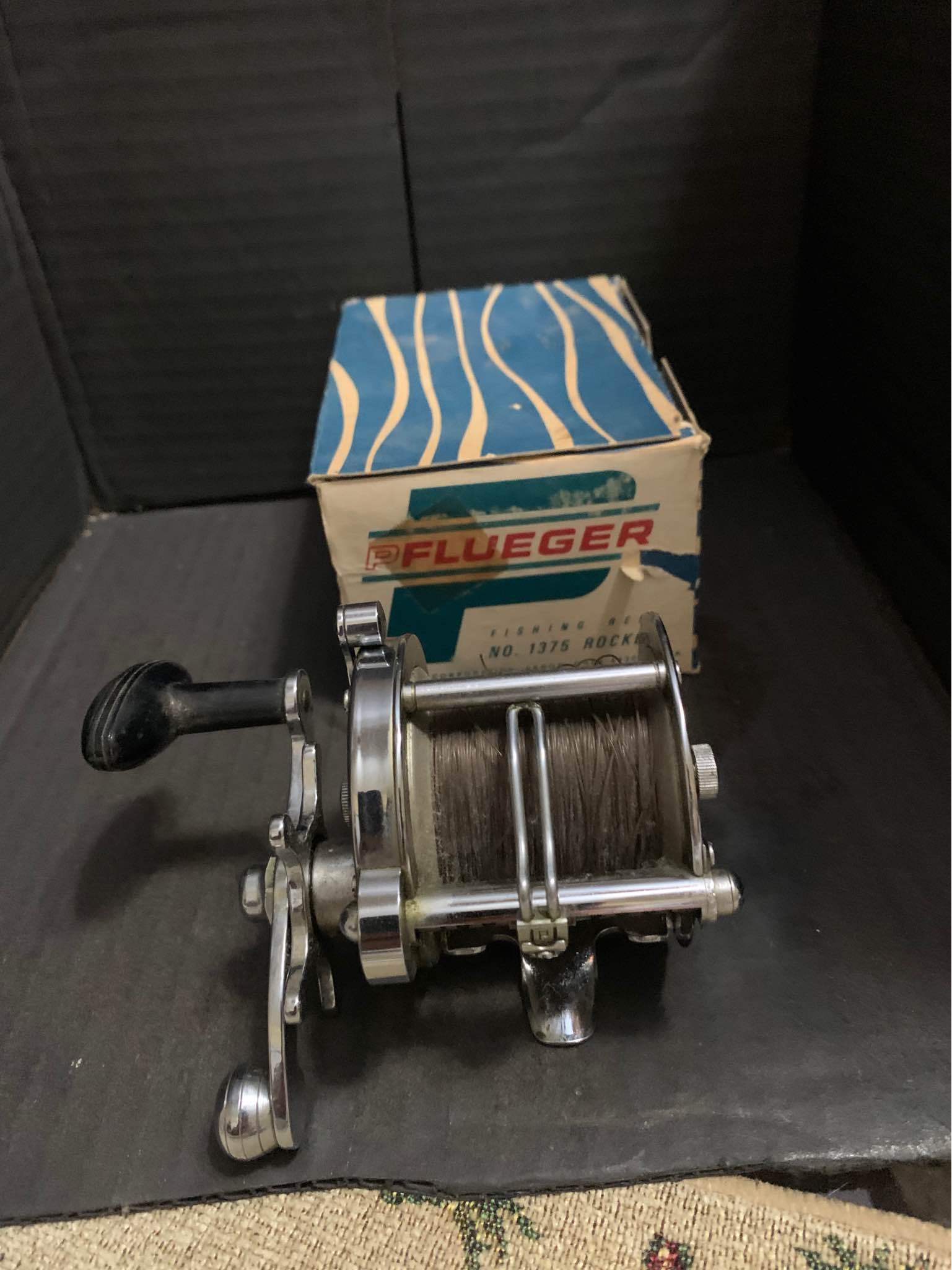 Vintage Pflueger 1375 Rocket bait cast reel. With original box and