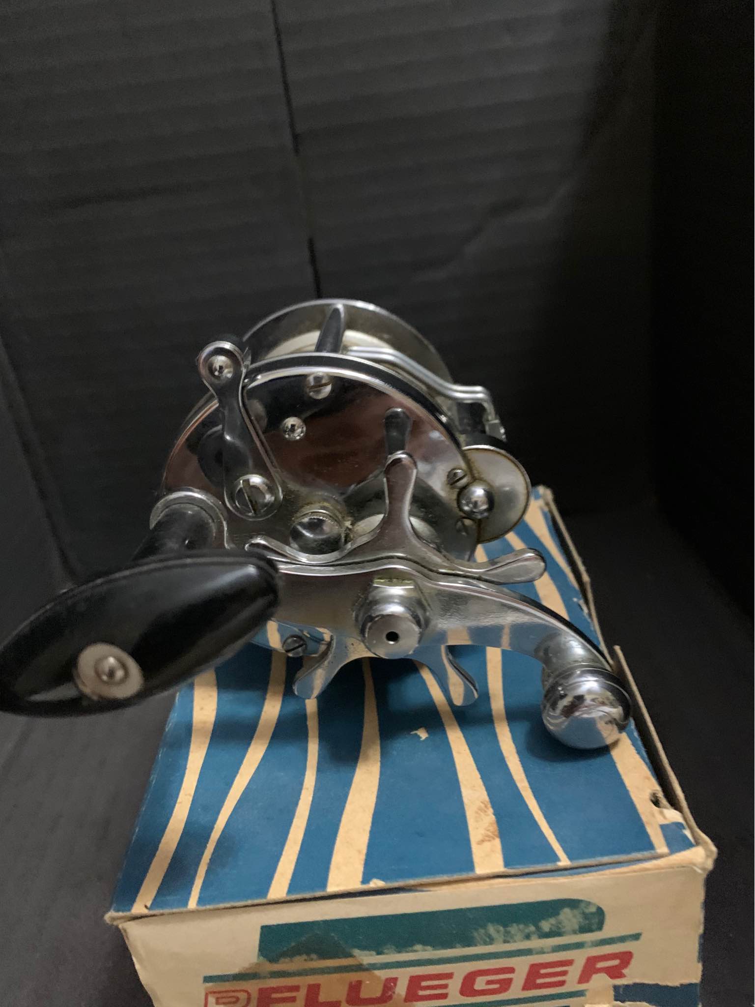 Vintage Pflueger 1375 Rocket bait cast reel. With original box and