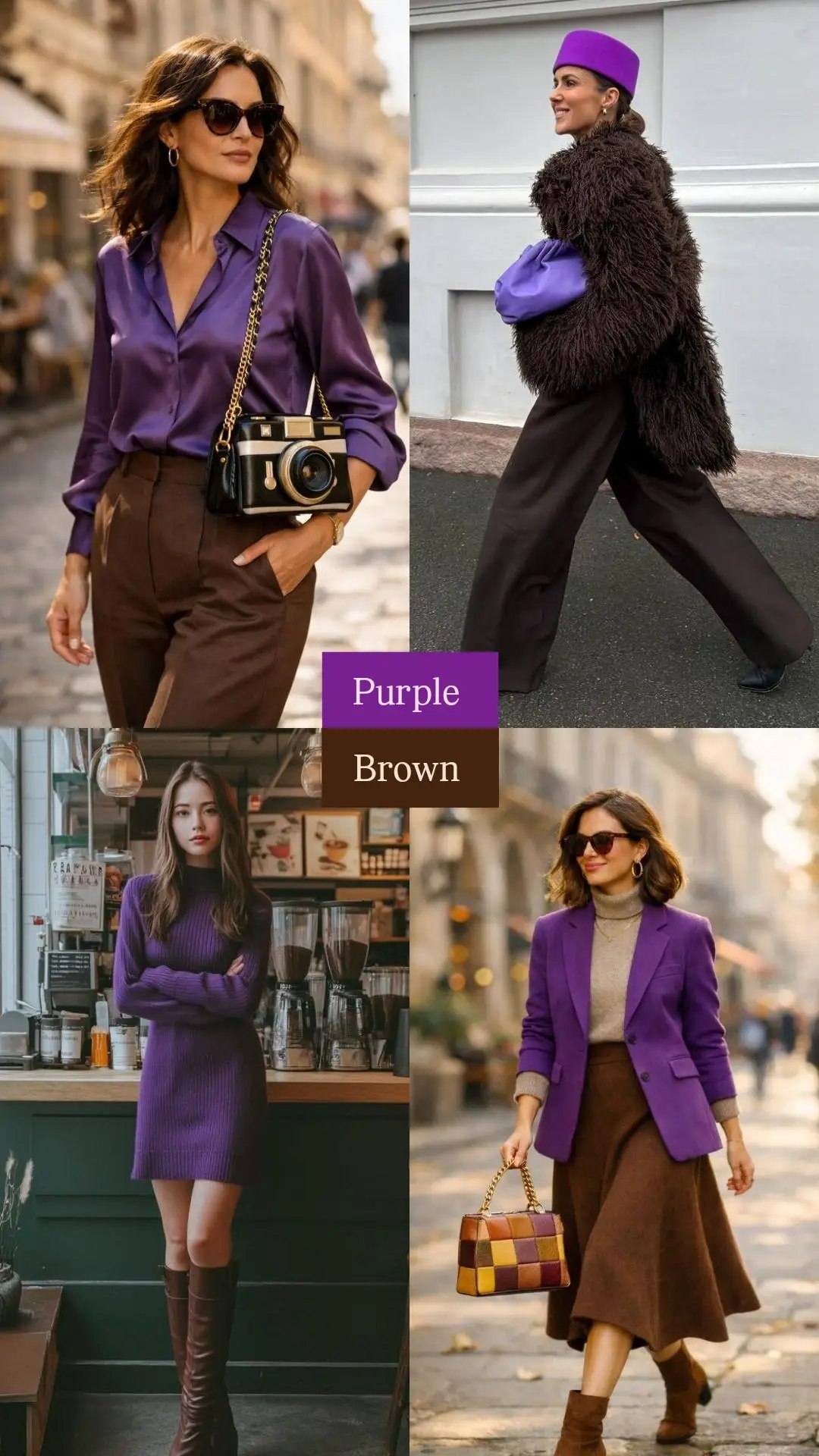 brown and purple combination dress Color Outfit>>> Color:Claret stylish events FW25 - AUGUST Long Black Dress Witch