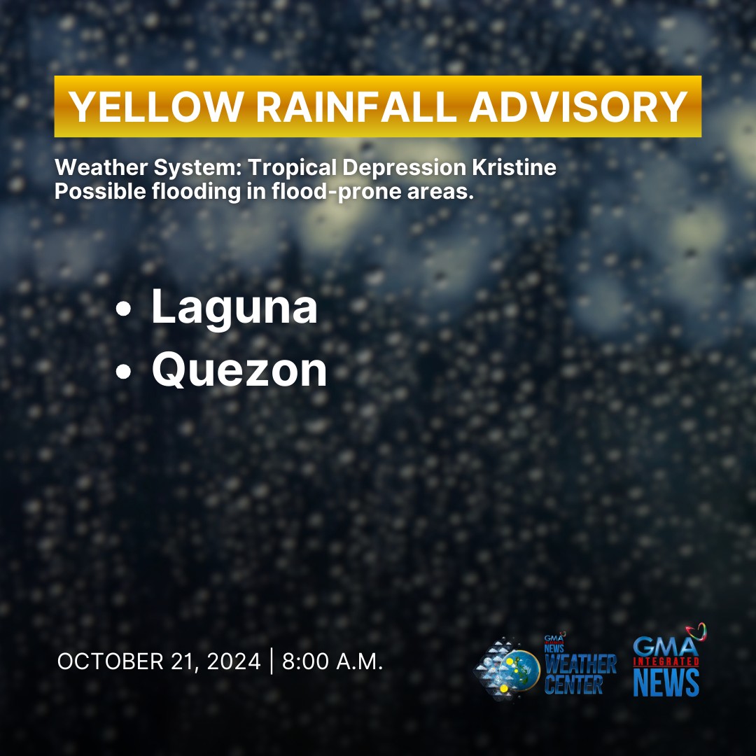 GMA News - State weather bureau PAGASA has issued a yellow...