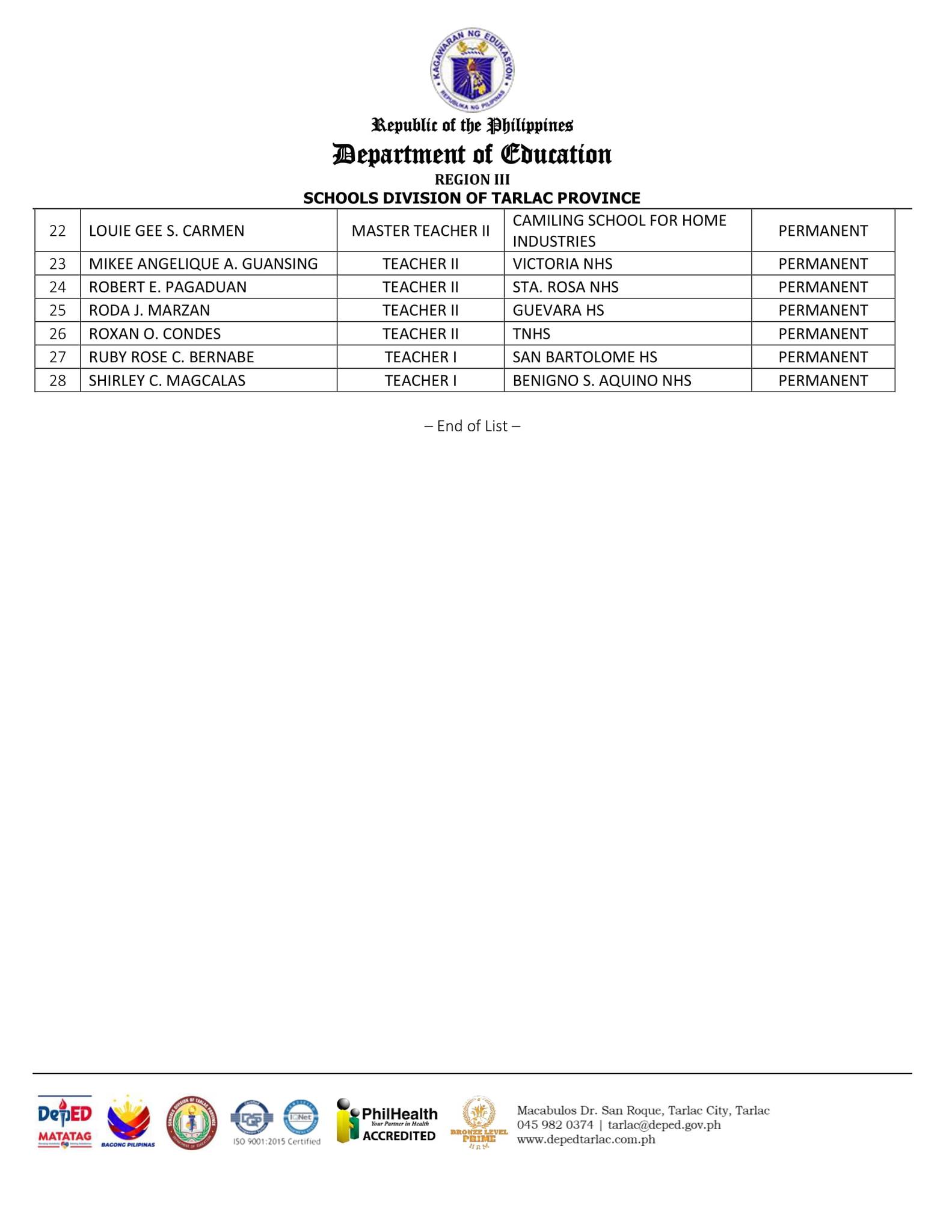 Records - DepEd Tarlac... - Records - DepEd Tarlac Province