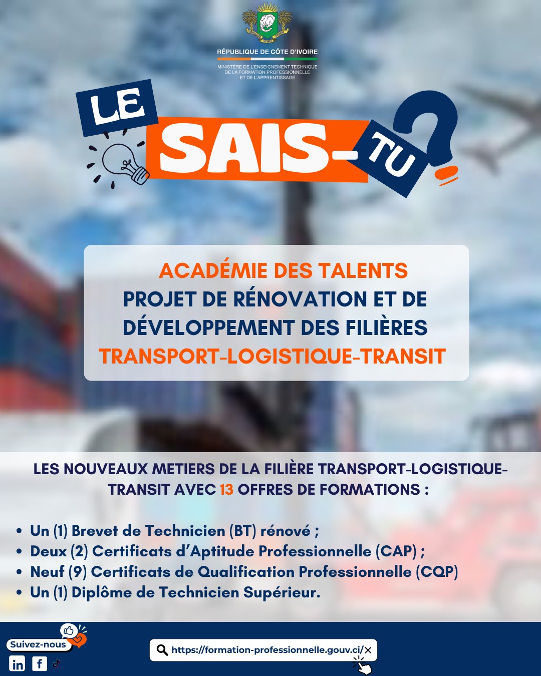 Ministère de l'Enseignement Technique et de la Formation ...