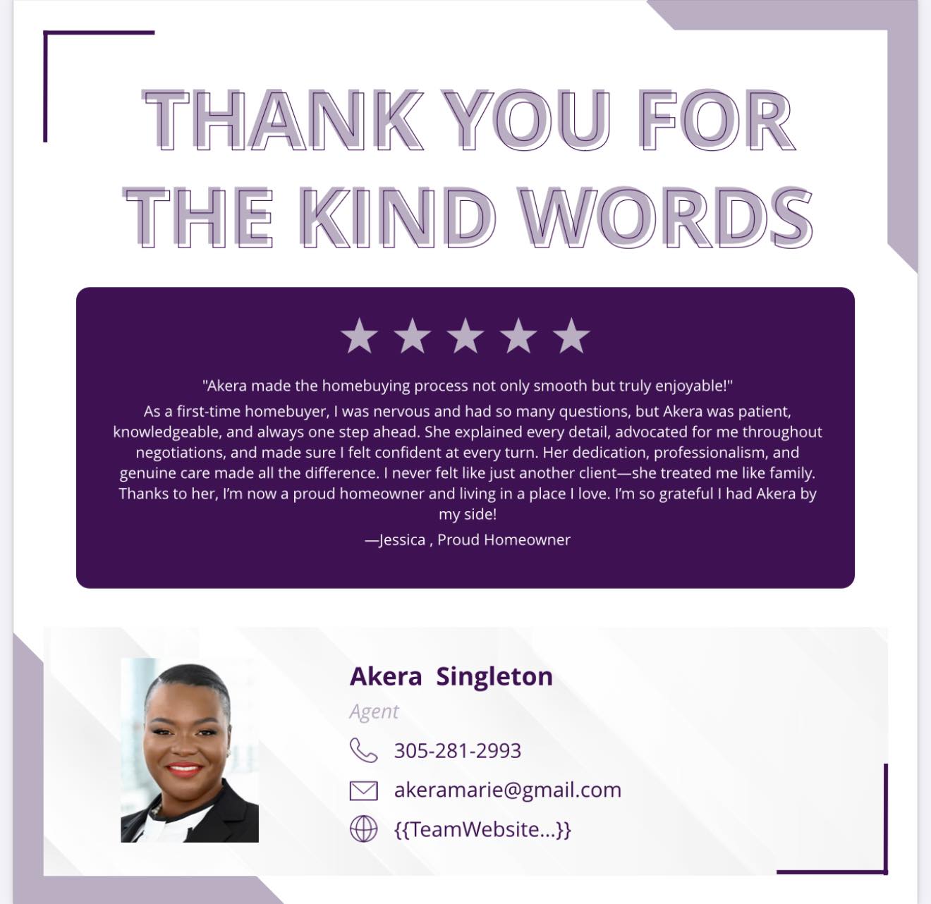 Akera - Thank you Jessica for the five star review! What a pleasure it ...