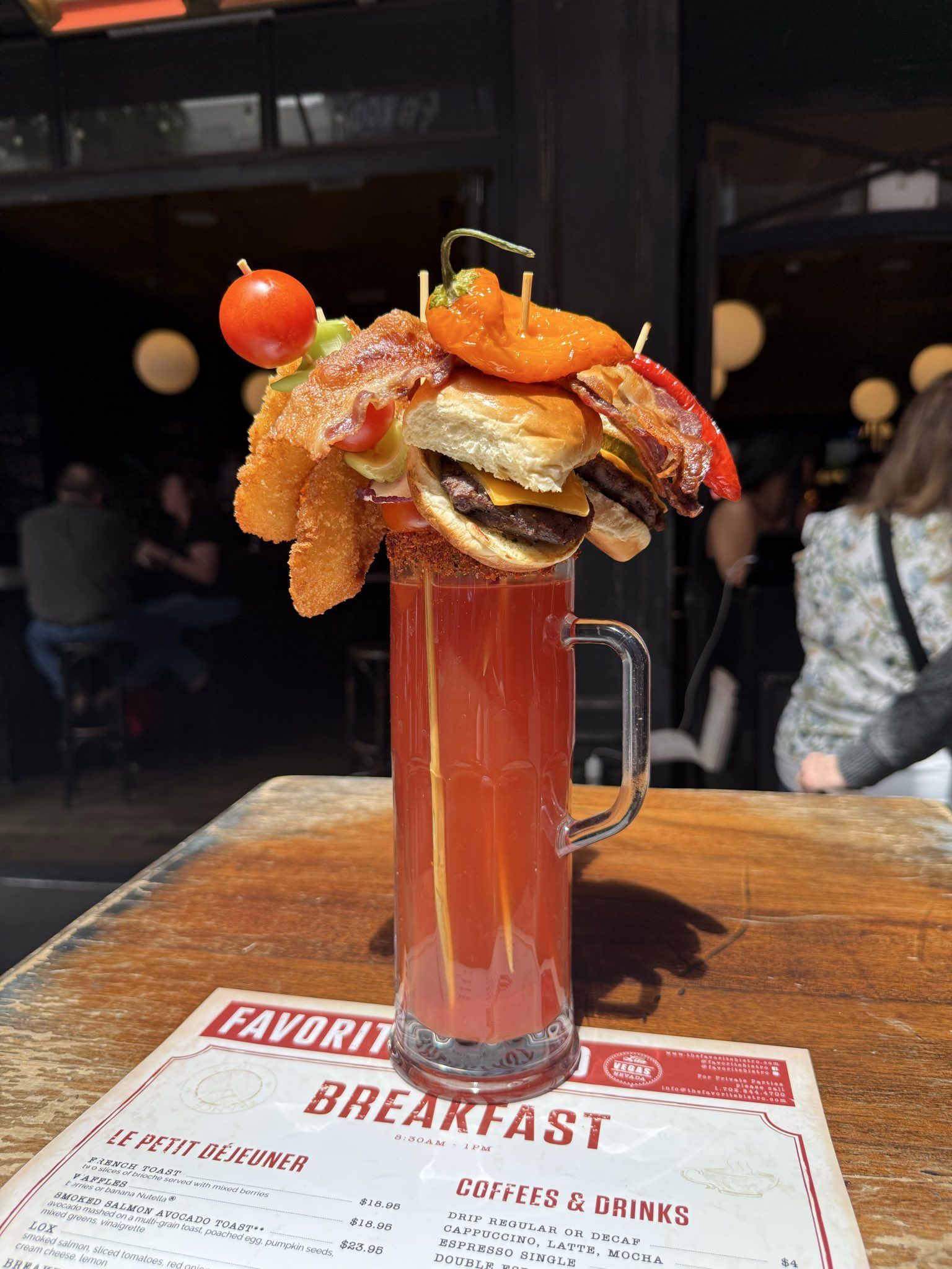 The infamous House Special Bloody Mary from Favorite Bistro on the