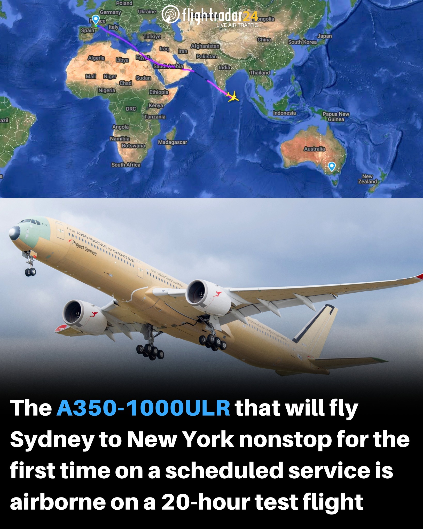 Aviation history has been made with the first non-stop flight from