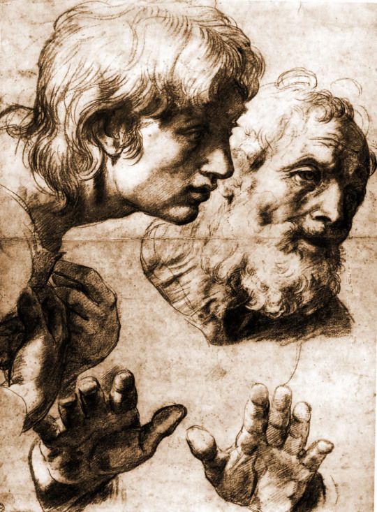 Art, - Raphael (1483 - 1520) Preparatory study for the Transfiguration ...