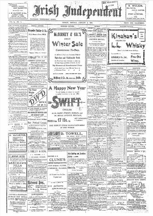 Irish - 📰 The Irish Independent was first published 120 years ago today ...