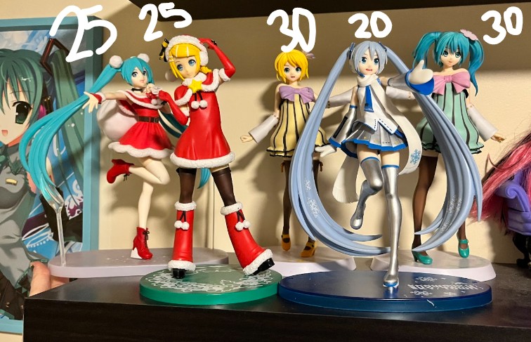 OOB Vocaloid Prize Figures Hatsune Miku and Kagamine Rin Sega Christmas ...