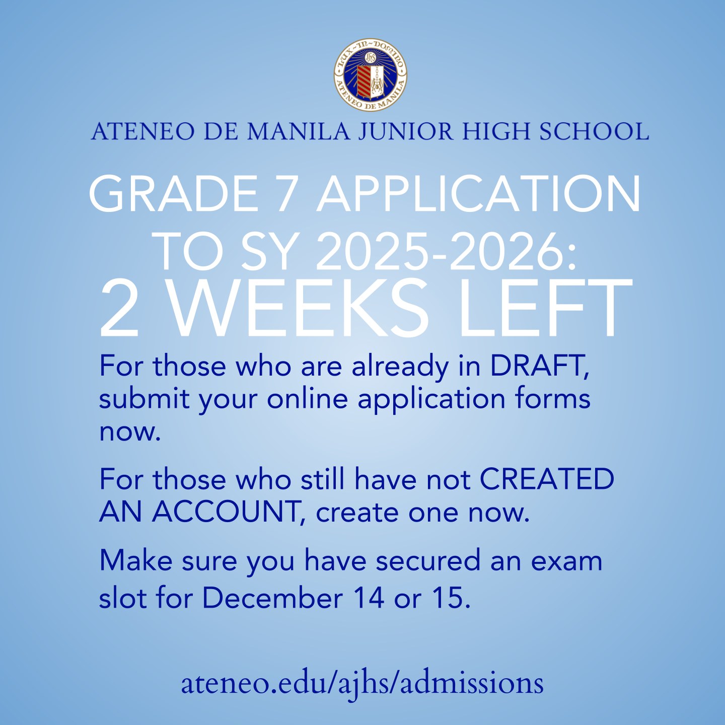 Online application for... - Ateneo de Manila Grade School