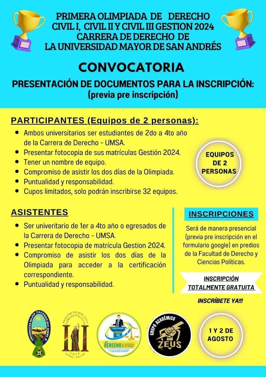 Carrera de Derecho - UMSA 2025