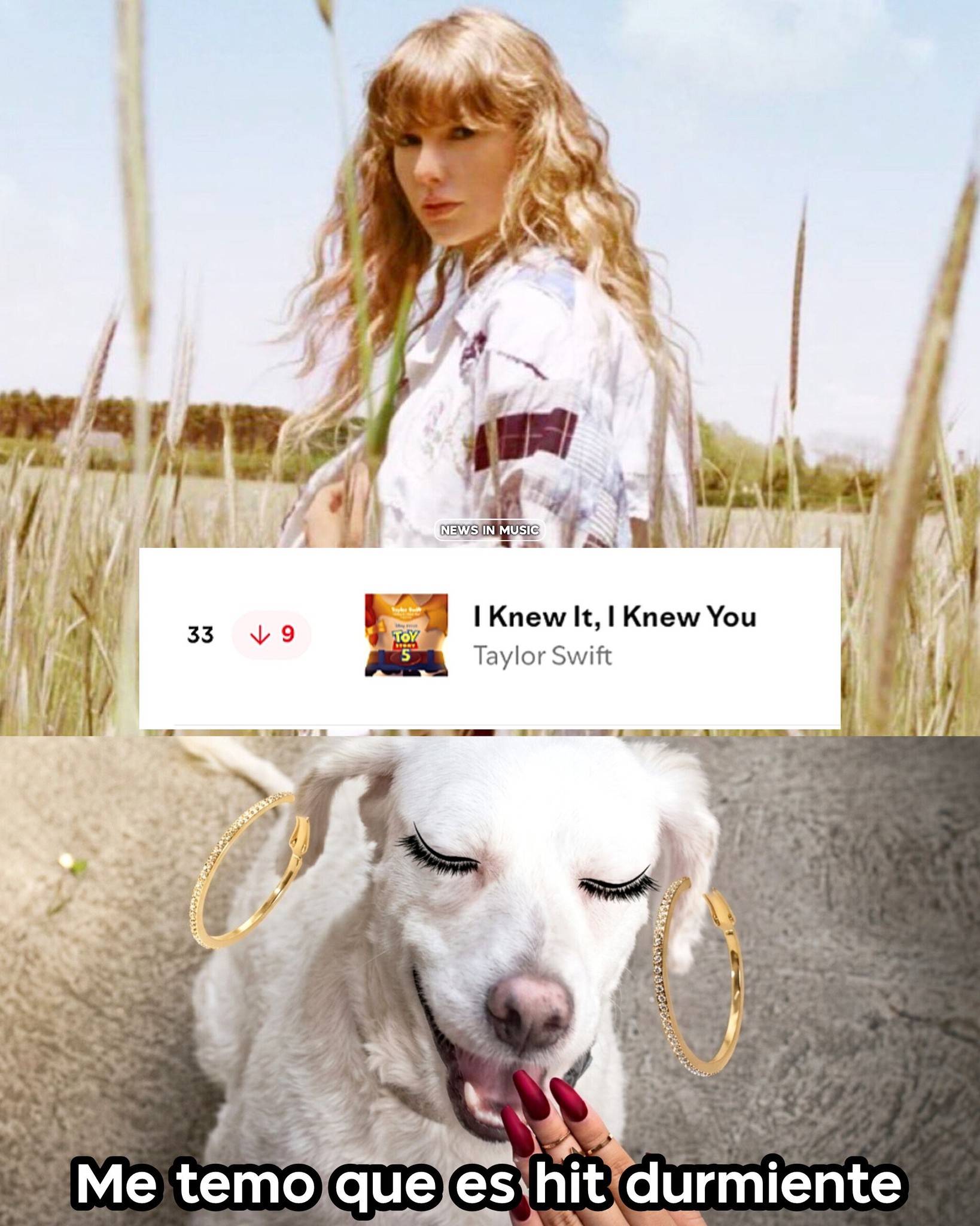 I Knew It, I Know You», de Taylor Swift, cae al puesto #33(-9) de