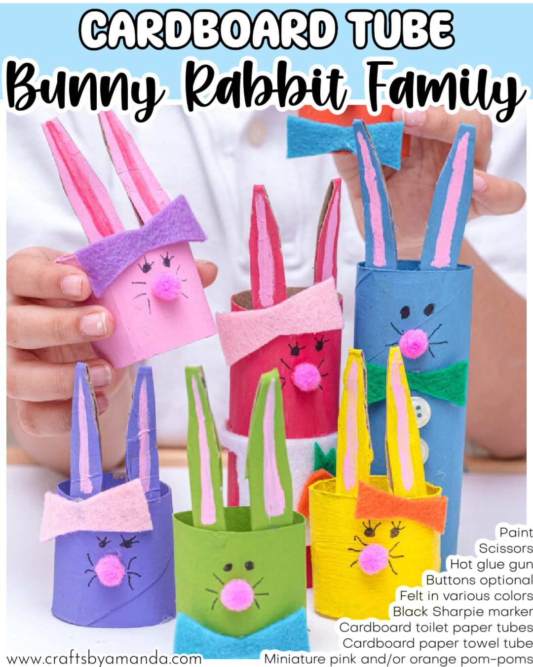 Happy - Cardboard Tube Bunny Rabbit Family 🐰 https://buff.ly/nnFfAbi 3 ...