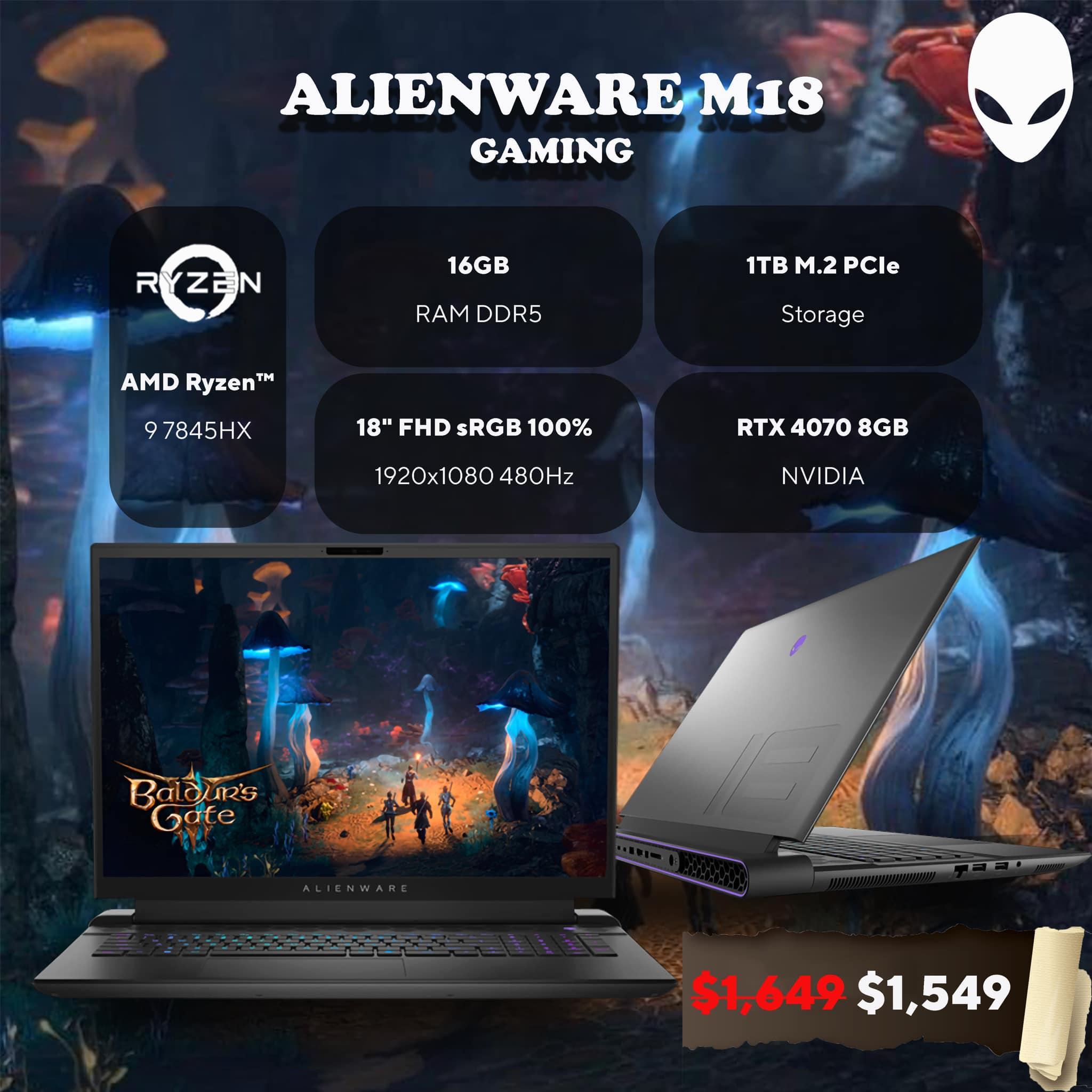 ?Dell Alienware M18 ?RTX 4070 ✓មាននៅហាង ?? Store 