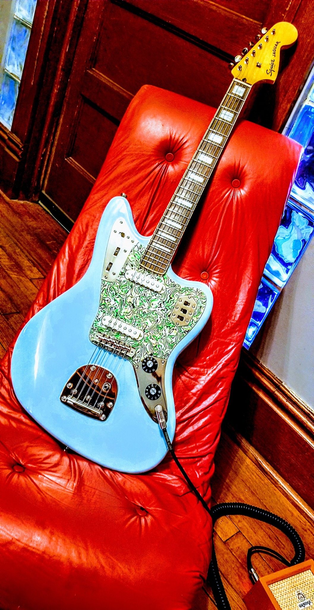 My “new to me” Squier Classic 60's Vibe Mustang with a Seymour