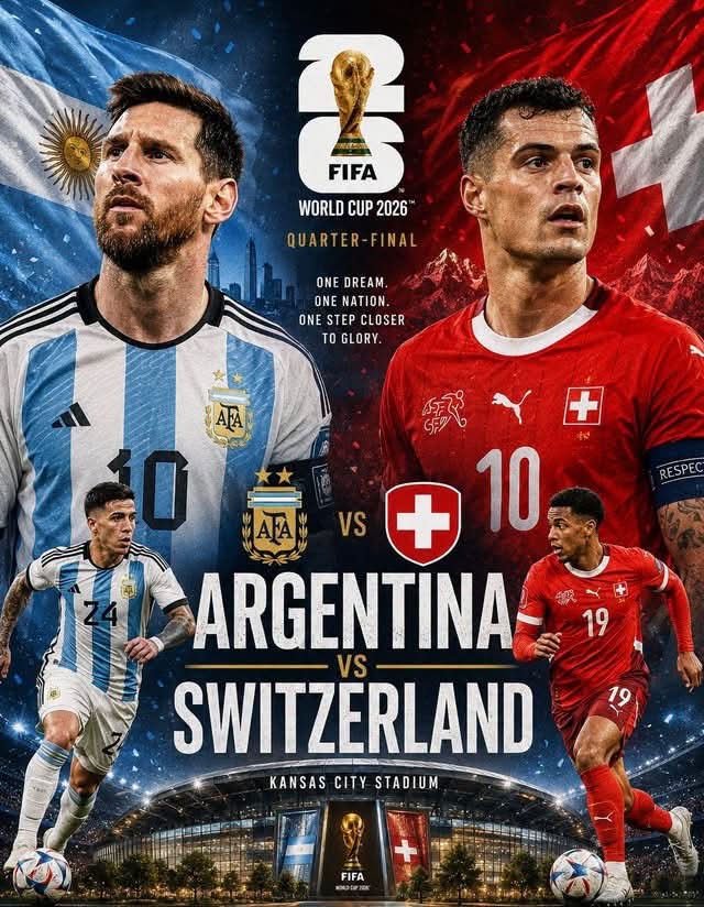 Argentina vs Switzerland in FIFA World Cup 2026 quarter-final