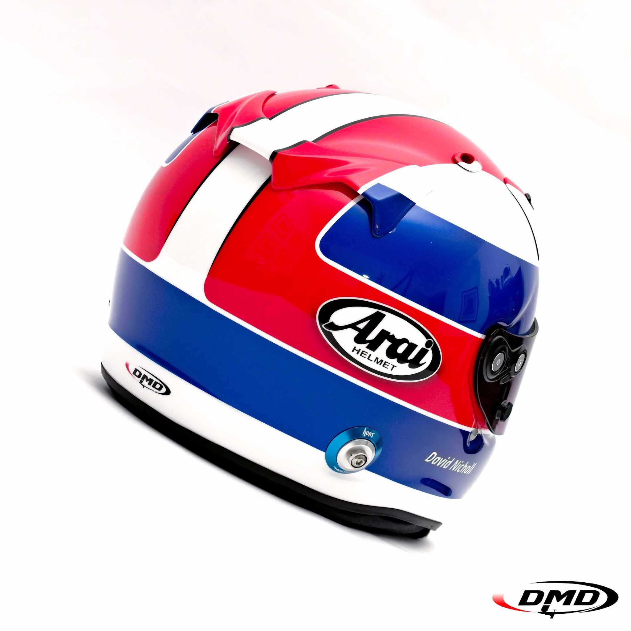David Nicholls Arai GP6 helmet design. Clean and simple two colour