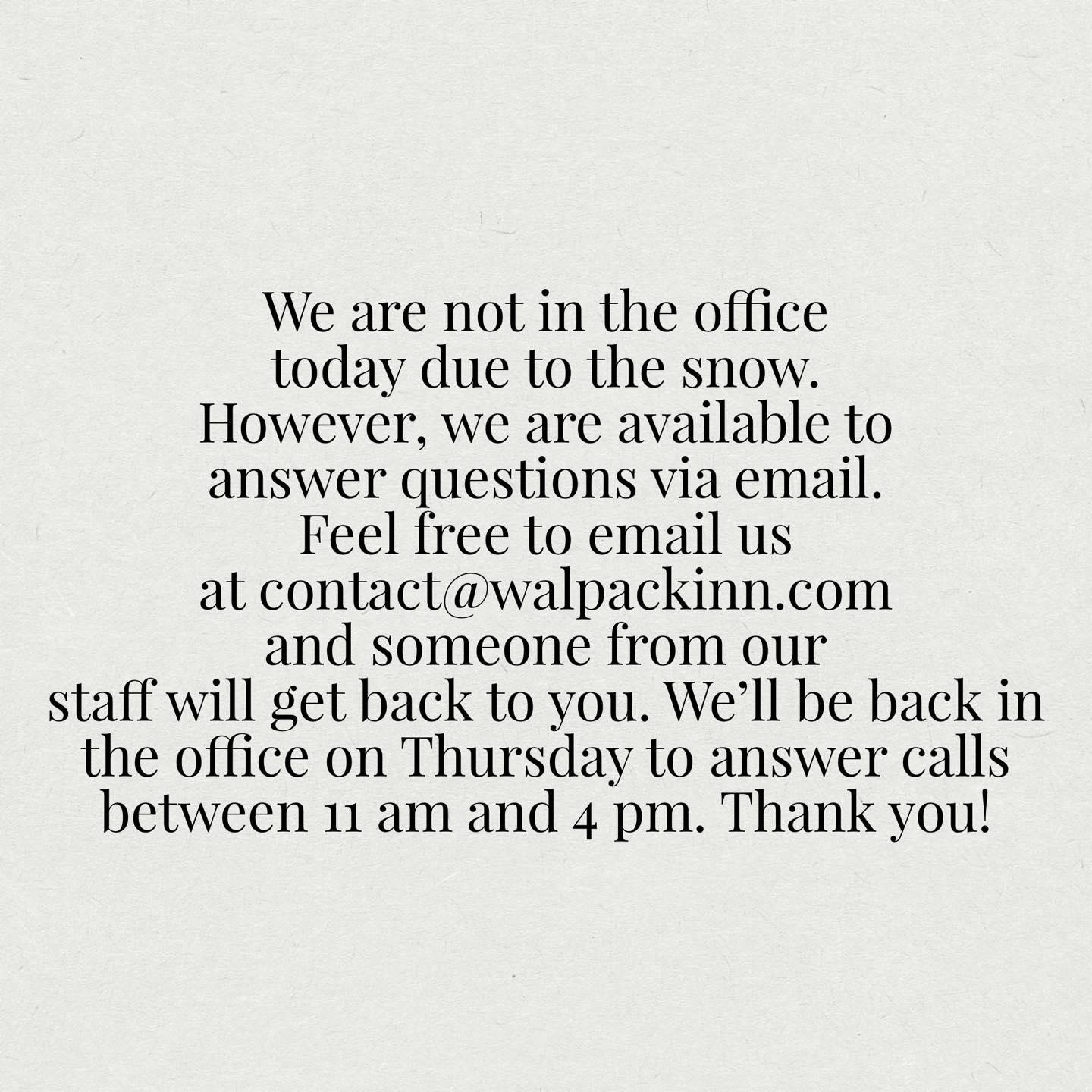 The Walpack Inn - 📣 Monday Office Hours Update | Facebook
