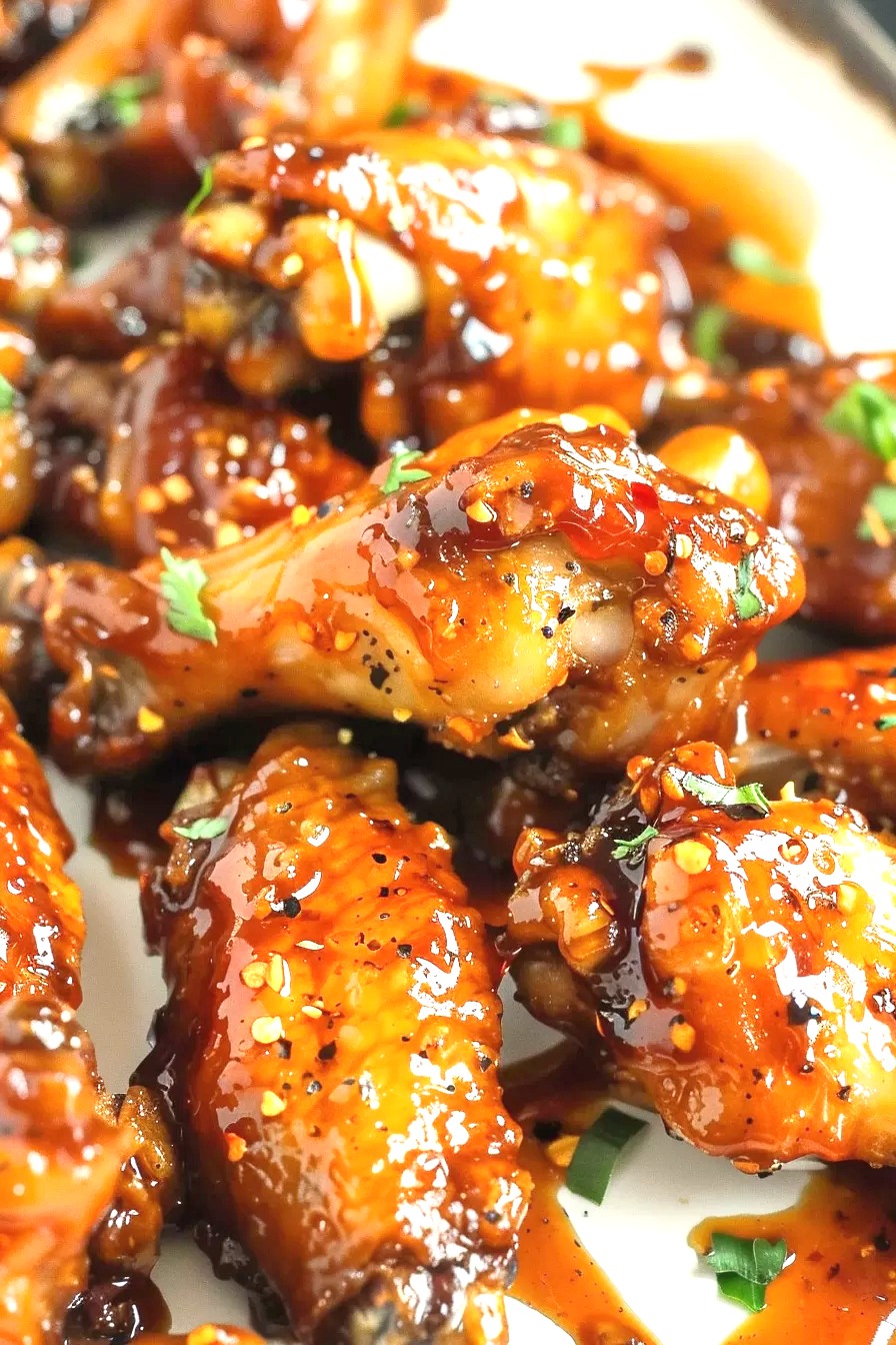 Pinch Of Flavor - These honey garlic chicken wings are... | Facebook