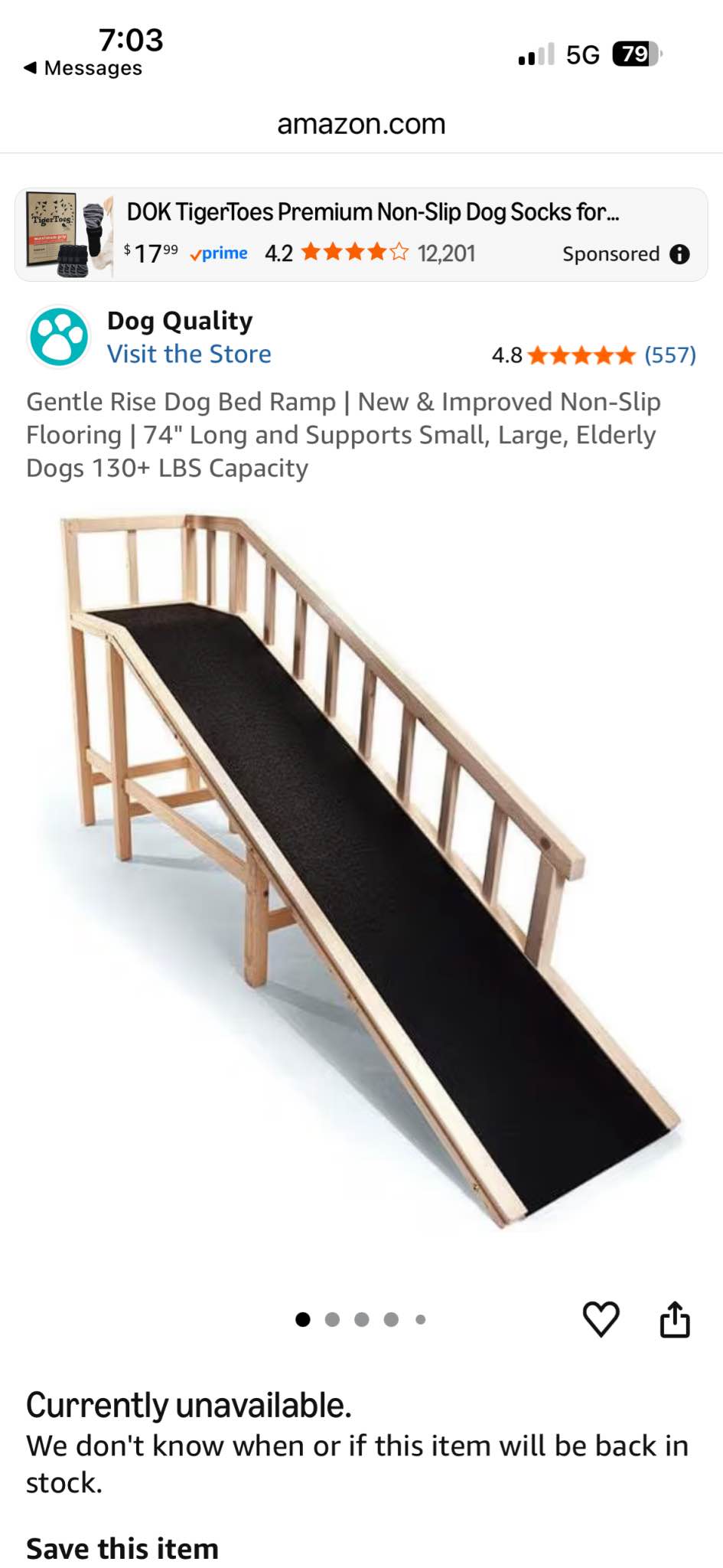 Gentle Rise Solid Wood Dog Ramp - Pet Supplies - Sheffield, Illinois ...