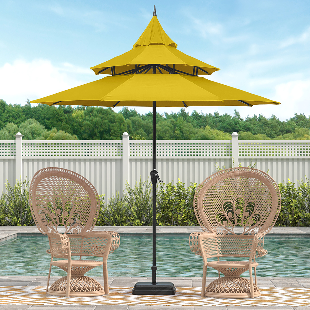 abble patio umbrella Outdoor 10 Ft x 6.5 Ft Rectangular with Crank Weather Resistant UV Protection Water Repellent Durable 6 Sturdy Steel Ribs with Easy Handle Crank, Market Outdoor Table Air vent on top lets fresh air flow JEAREY 10ft Round Patio Offset