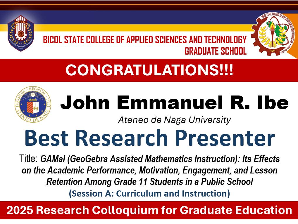 The BISCAST Graduate School and CODGE V would like to congratulate the ...
