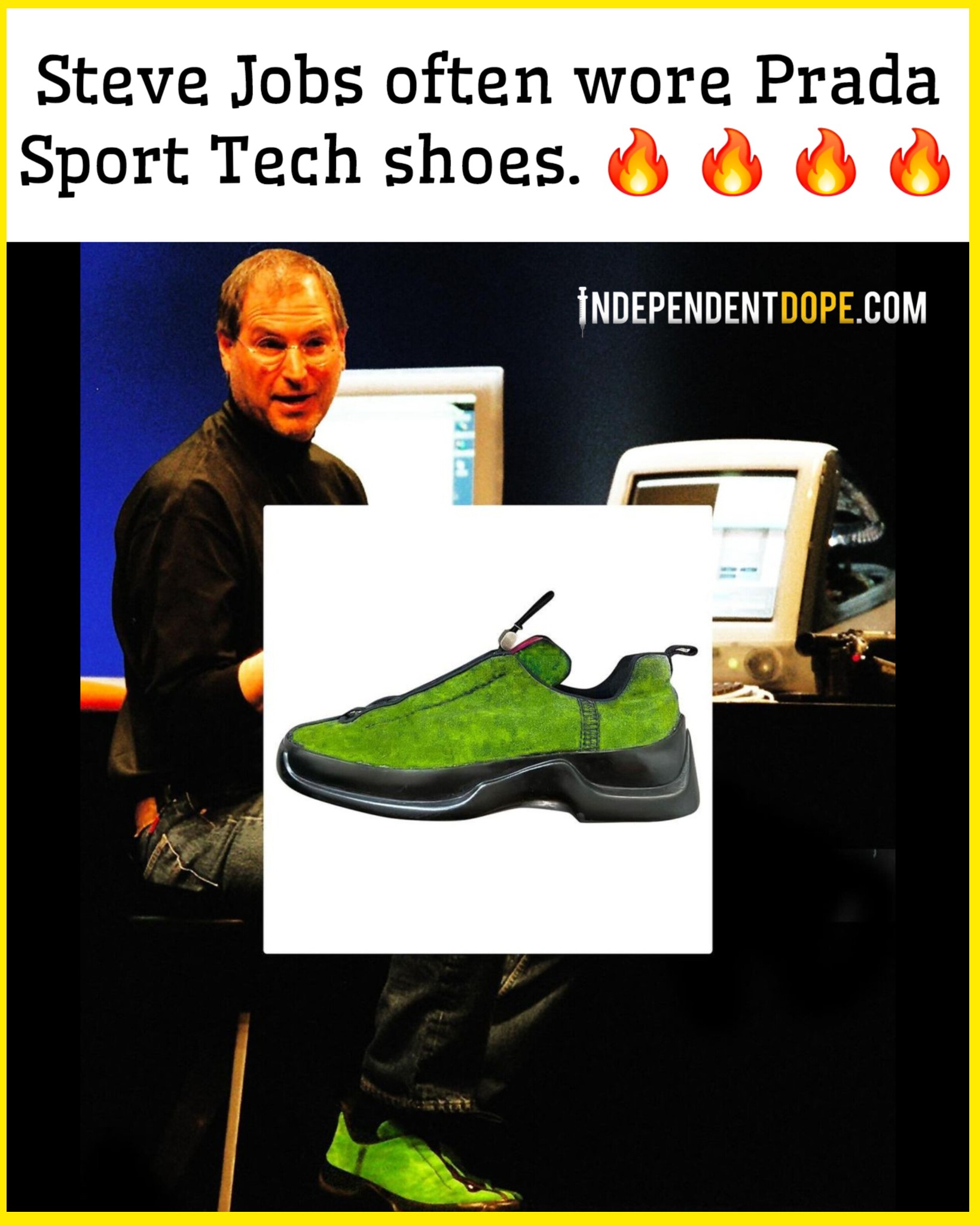 Steve Jobs was known to wear many pairs of these Prada sport 