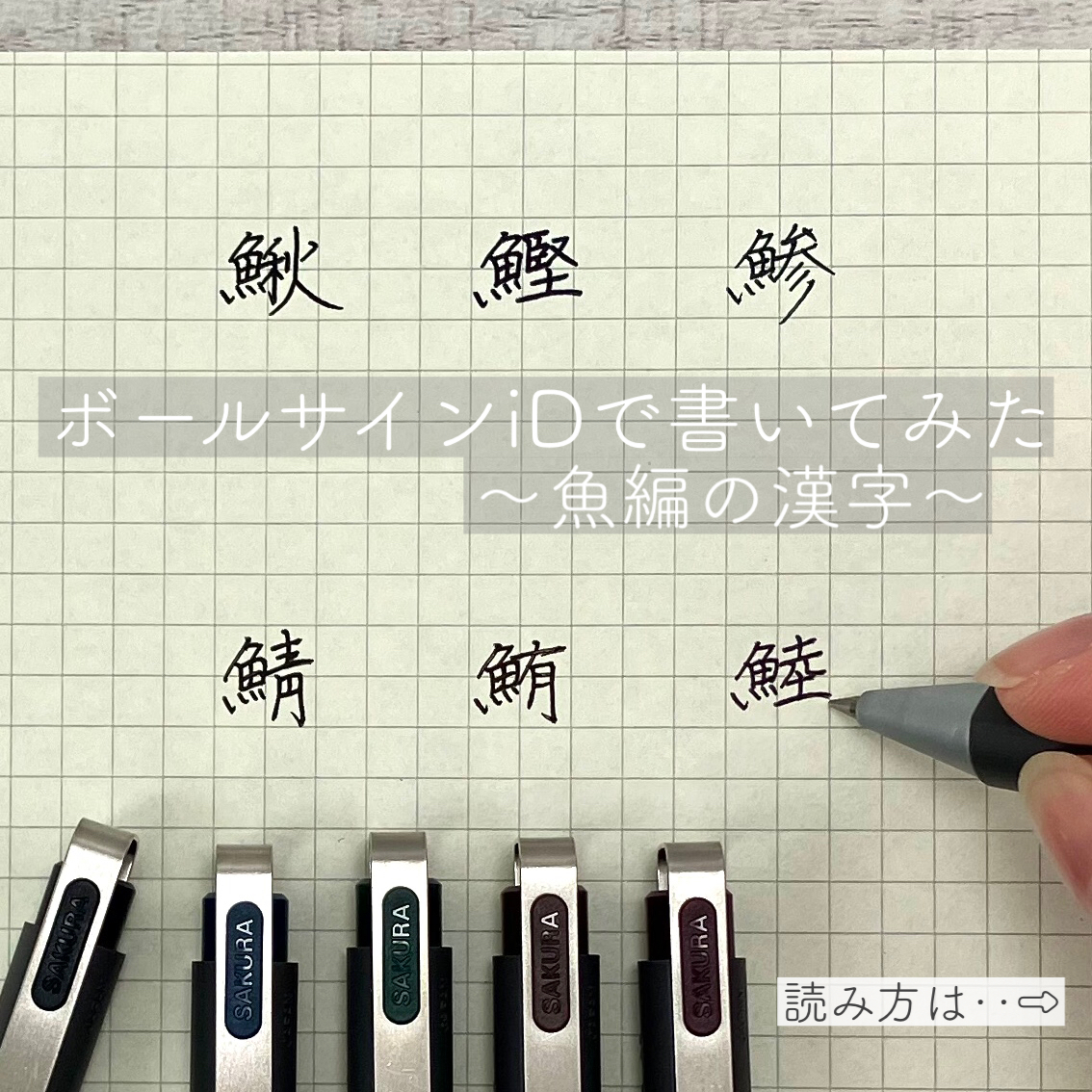 6色の黒インキが特長のボールサインiDで書いてみました！ 今回は魚編の