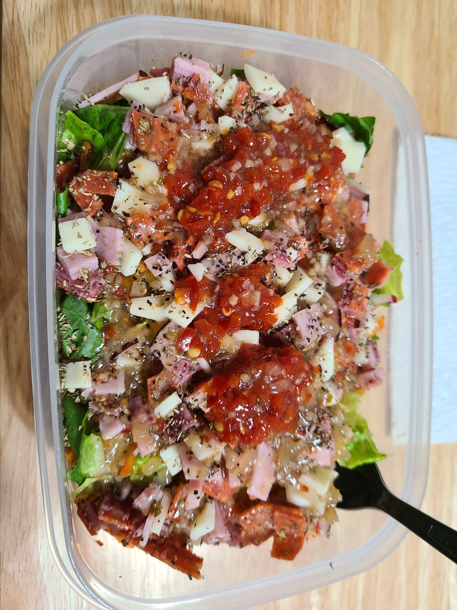 jersey mike's copycat dressing makes a sub salad. my own. Delicious jersey mike's salads